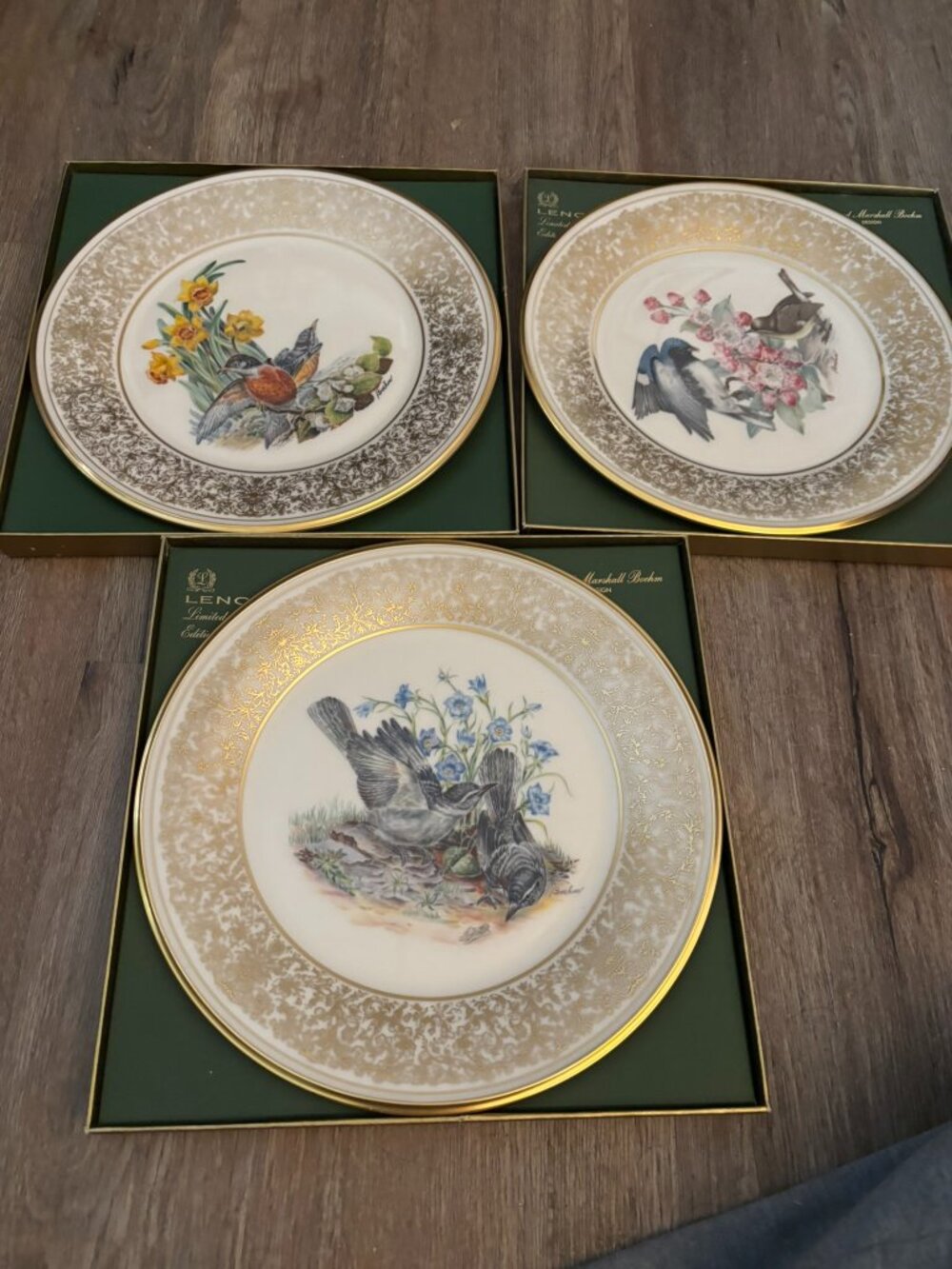 Lot 3 Lenox Boehm Limited Edition Collectors Bird Plates MIB 1977 1978 1980